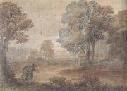 Claude Lorrain Landscape with Tobias and the Angel (mk17) oil on canvas
